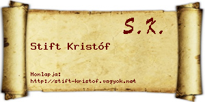 Stift Kristóf névjegykártya